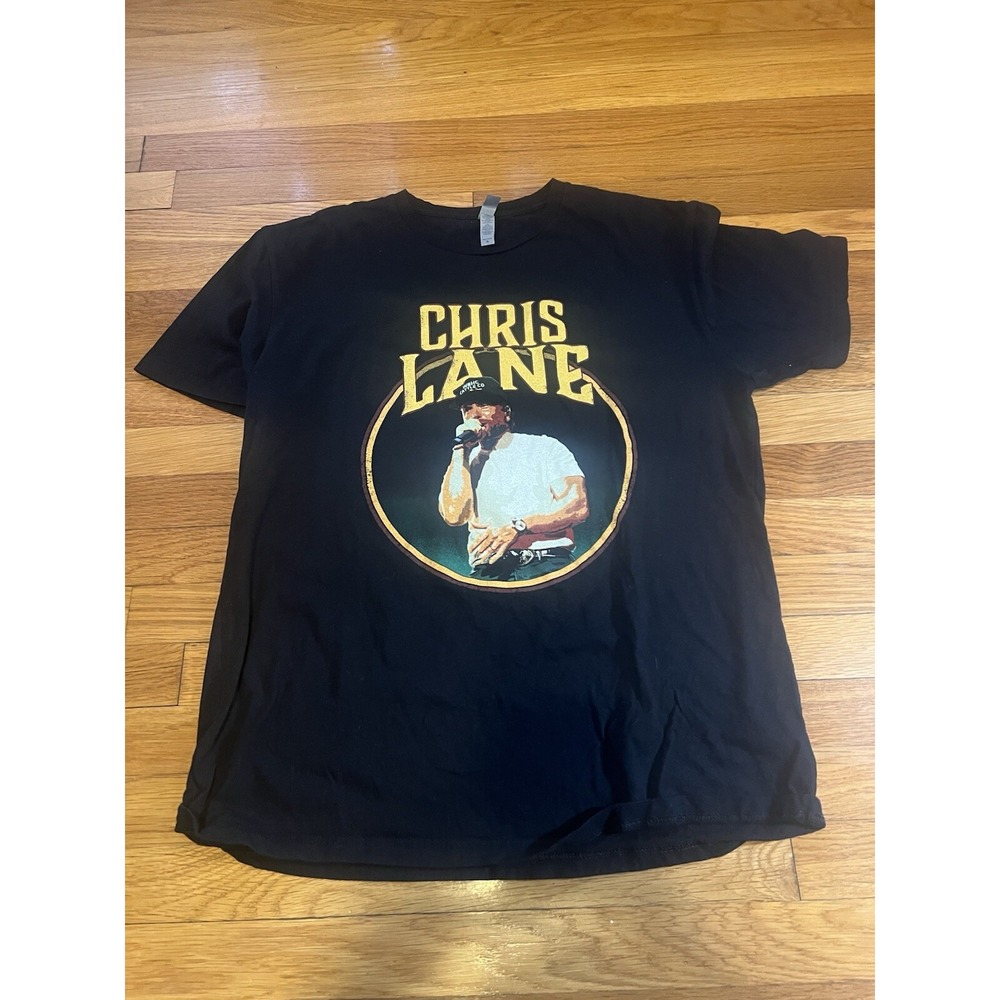 Chris Lane Country Music Singer Shirt Size XL Black Short Sleeve Mens